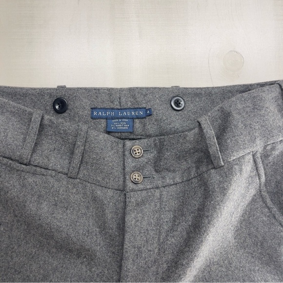RALPH LAUREN wool cashmere rabbit hair gray slacks pants wide leg high end 4 - Picture 4 of 9